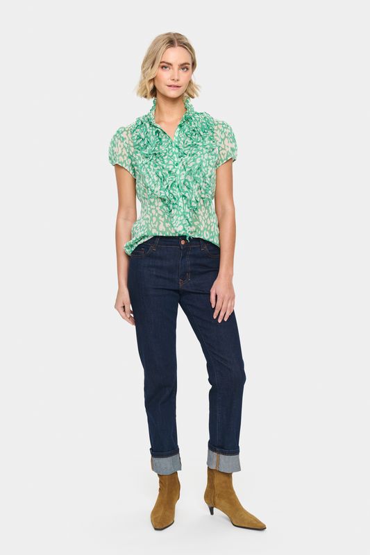 Lilja Crinkle SS Shirt - Jelly Bean Ice Leopard