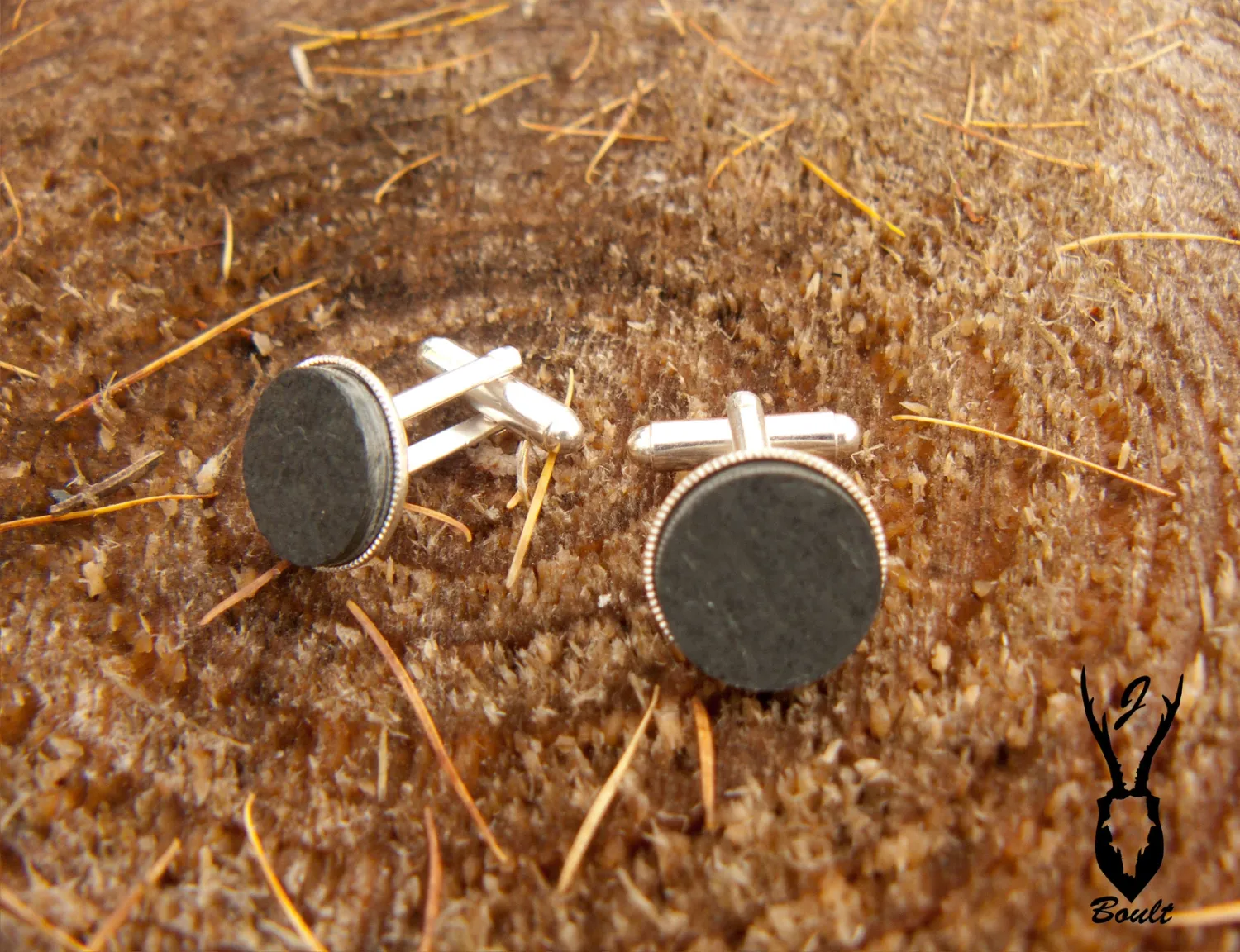 Slate Cufflinks - Silver Plated/Slate