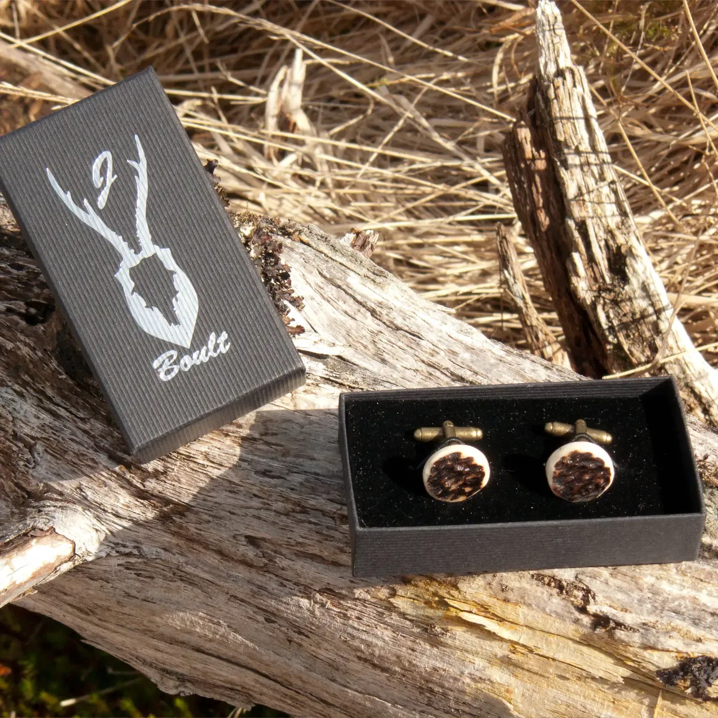 Antler Cufflinks - Natural Antler