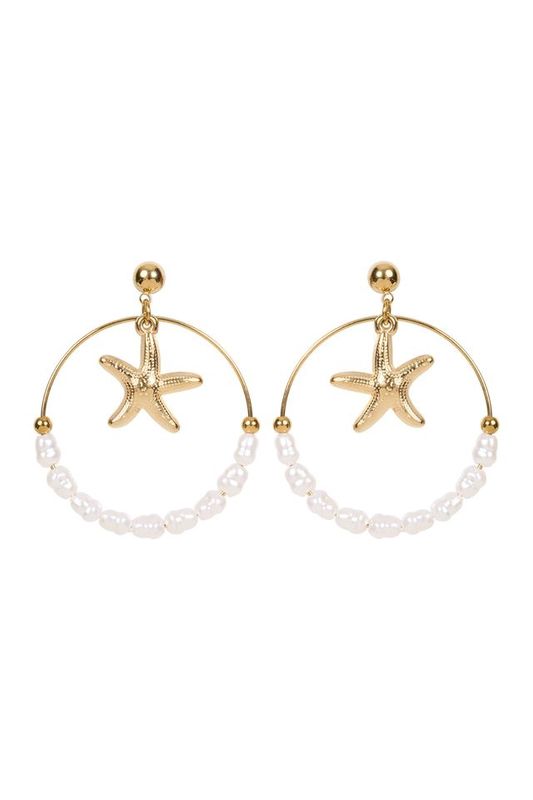 Bahama Circle Earrings - Starfish