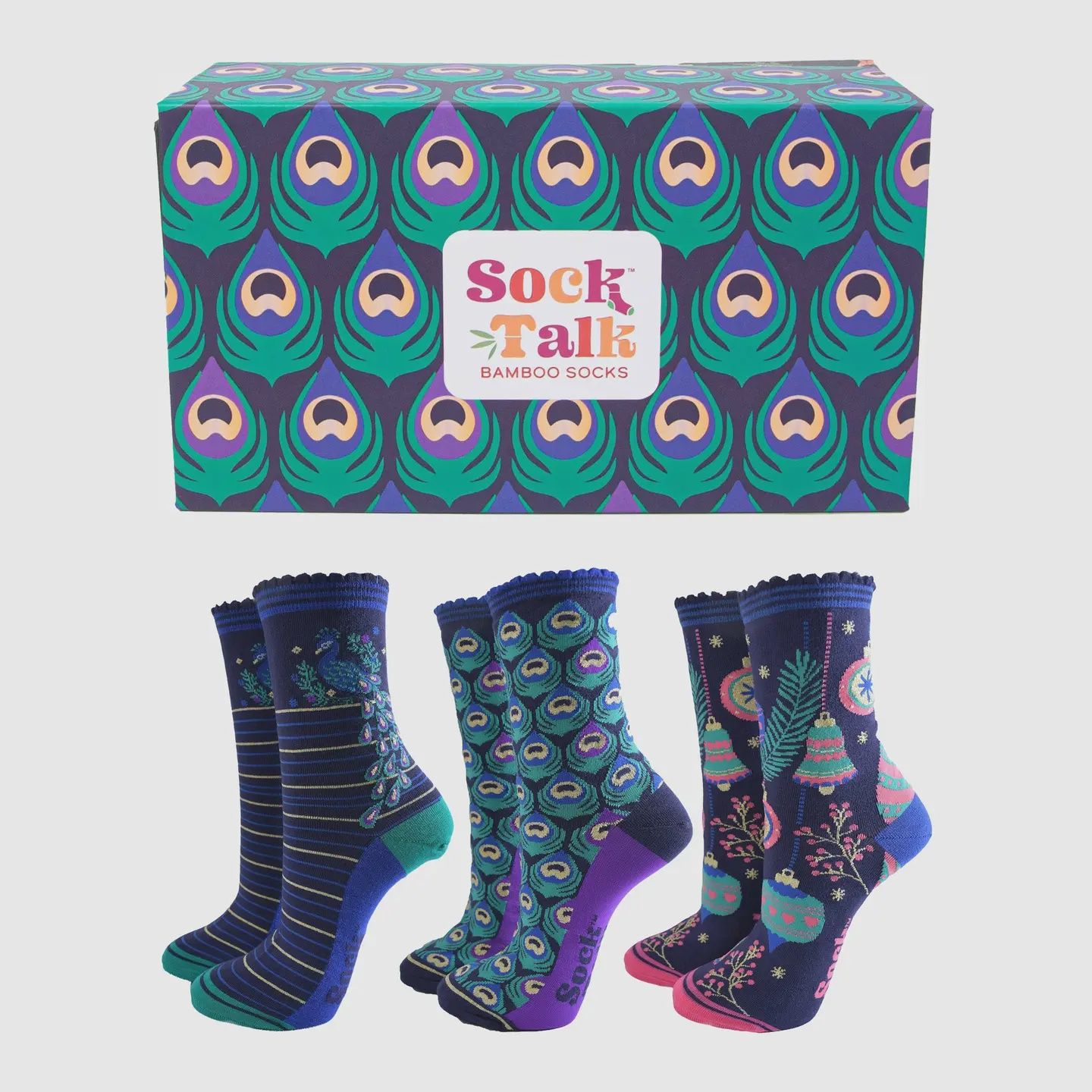 Bamboo Socks Gift Set - Peacock