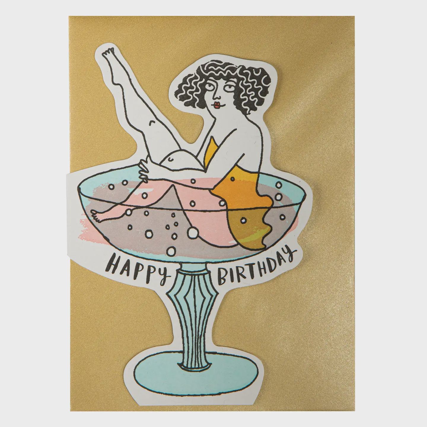 Cut-Out Greeting Card - Birthday Cocktail