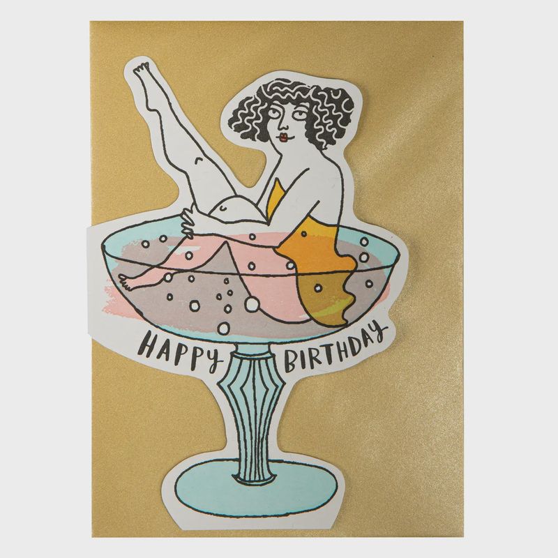 Cut-Out Greeting Card - Birthday Cocktail