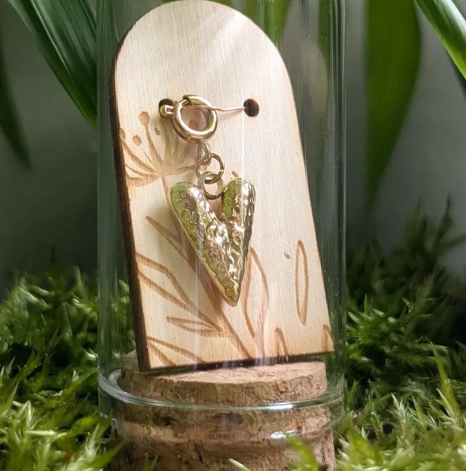 Hammered Heart - 18k Gold Pvd Stainless Steel Charm