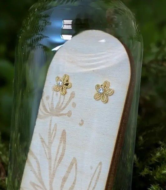 Mini Flower Gold Plated Sterling Silver Studs