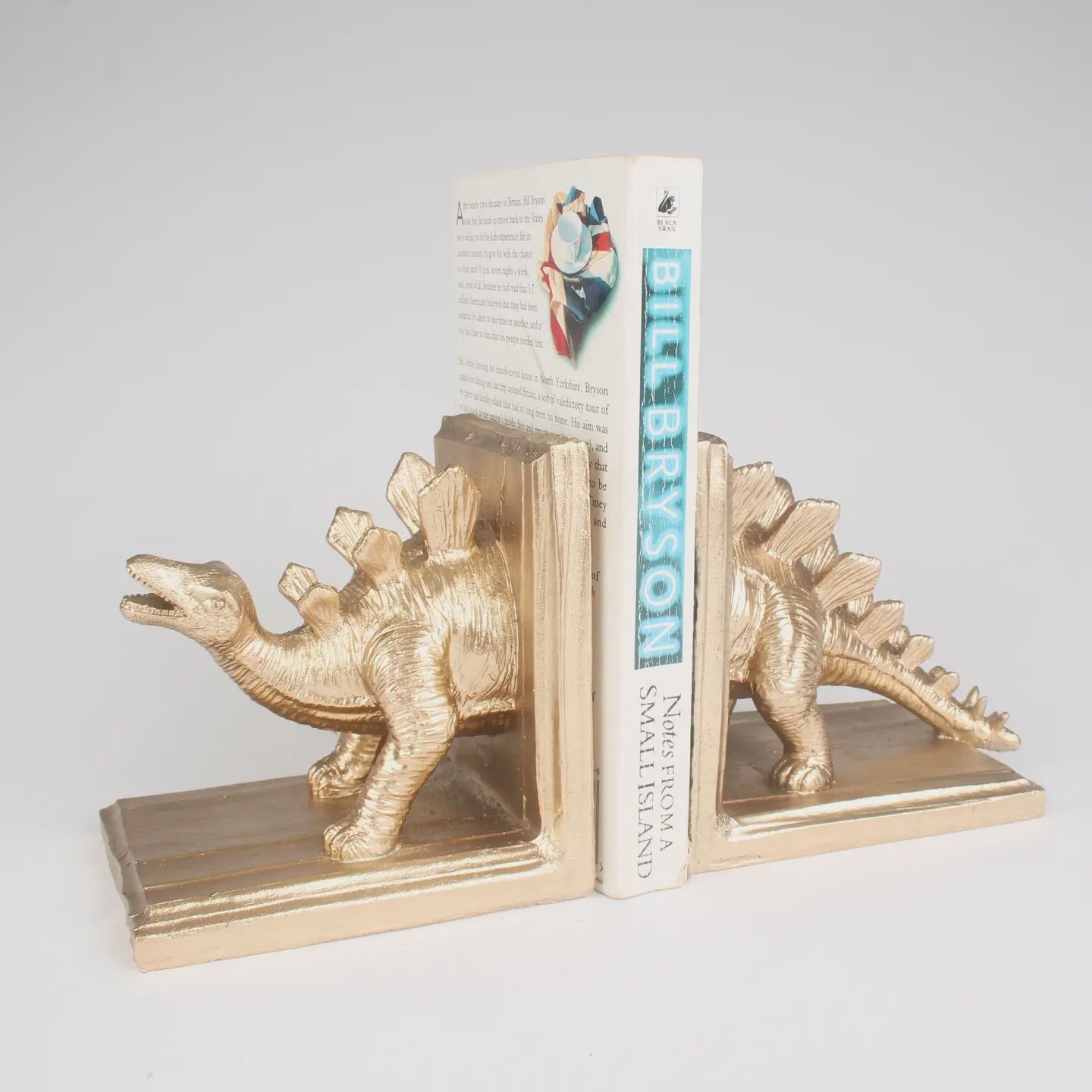 Stegosaurus Bookends - Antique Gold