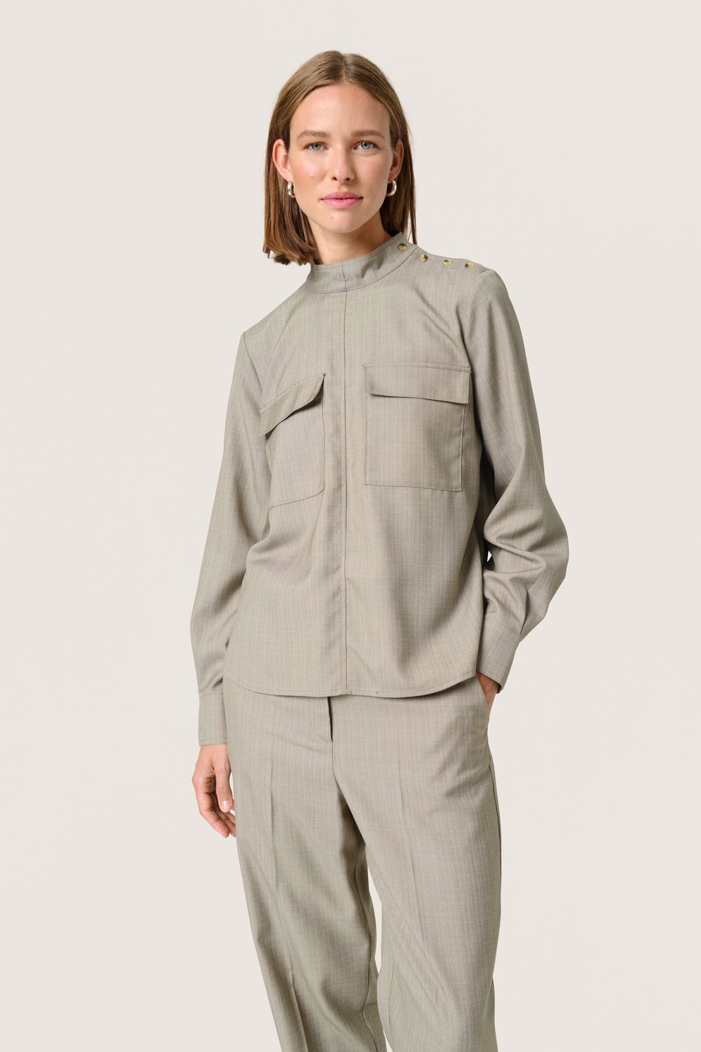 Vivica Blouse - Melange Suiting