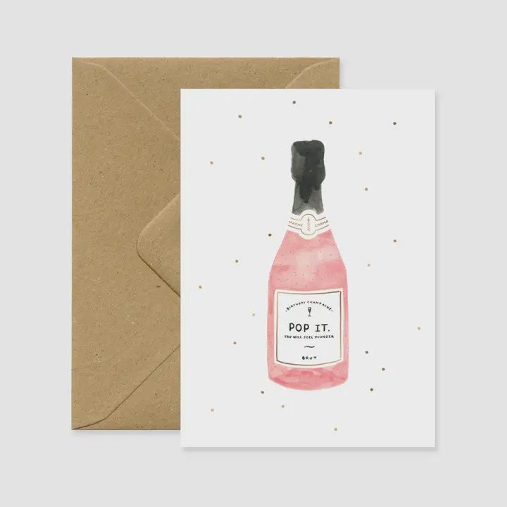 Birthday Card - Pop It Champagne