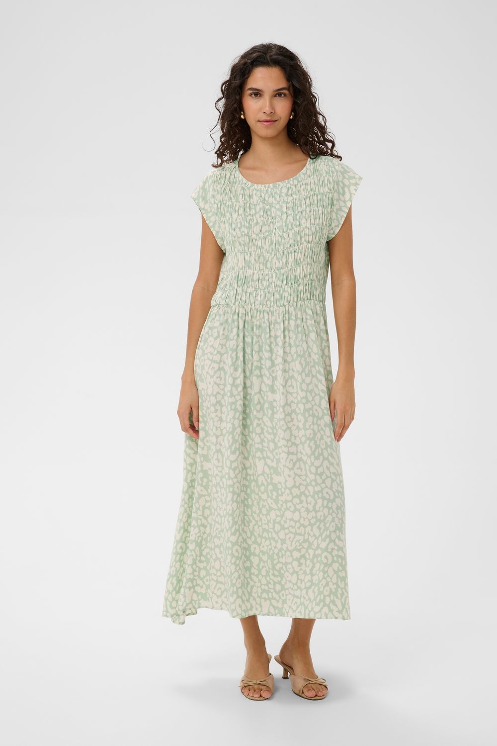 Gisla Maxi Dress - Cameo Green Leopard