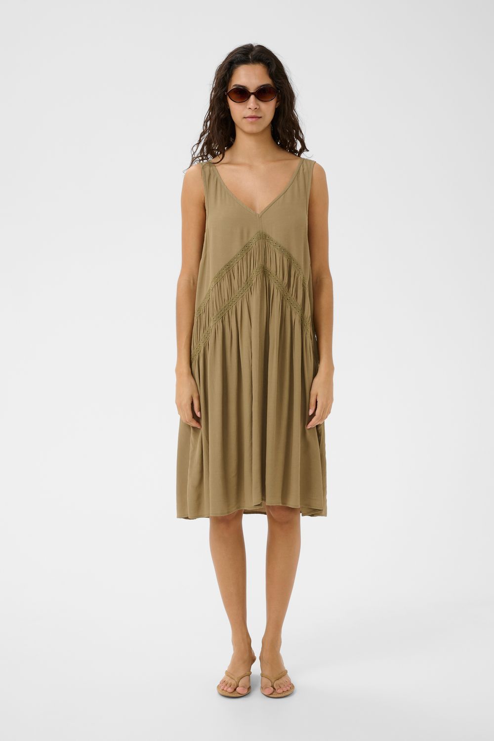 Kleio Strap Dress - Dusky Green