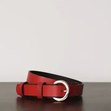 Leather Fashion Belt - Red
