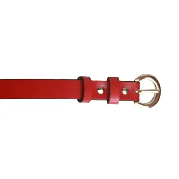 Leather Fashion Belt - Red