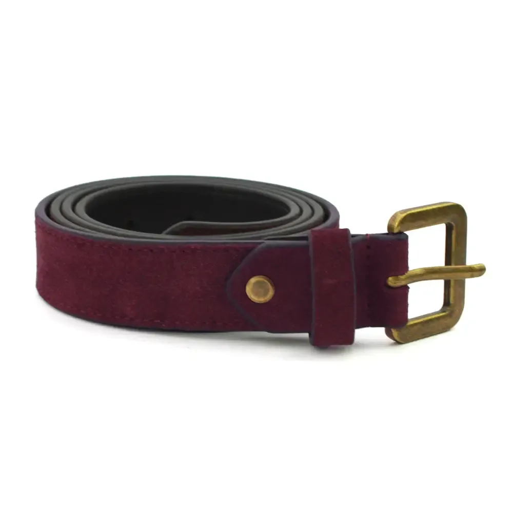 Alessia Suede Belt- Burgundy
