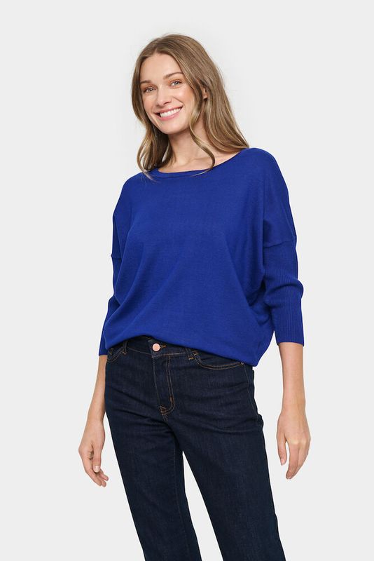 Mila Round Neck Pullover - Surf Blue
