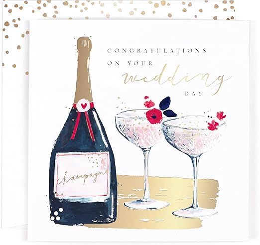 Wedding Card - Champagne &amp; Coupe Glasses