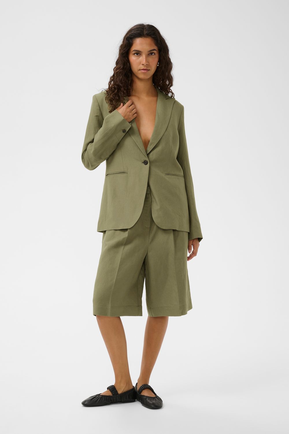 Ragna Basic Blazer - Dusky Green