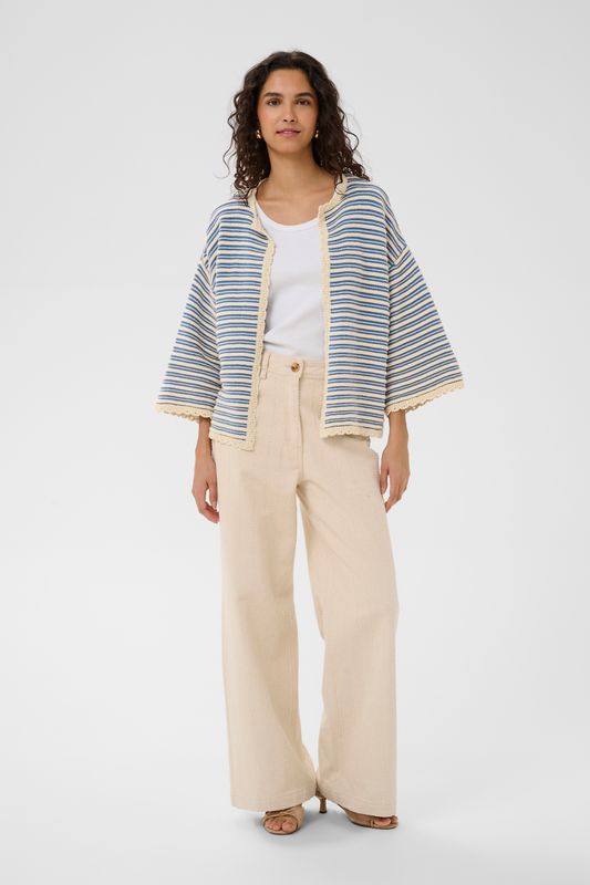 Riley Cardigan - Vallarta Turtledove Stripe