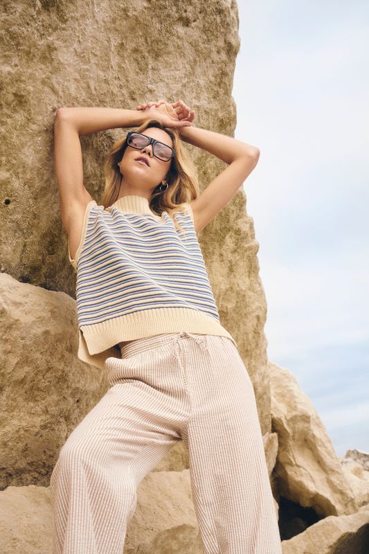 Riley Pullover - Vallarta Turtledove Stripe