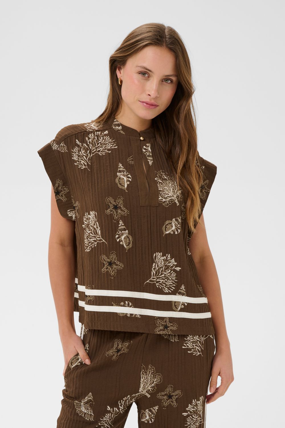 Rosashell Blouse - Fudge Sea Shell / Brown