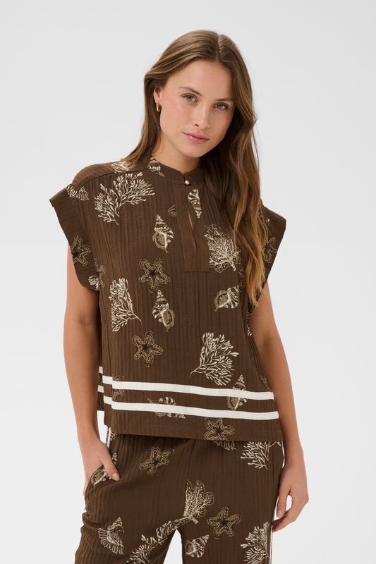 Rosashell Blouse - Fudge Sea Shell / Brown
