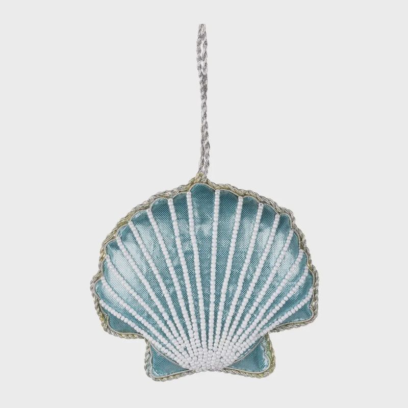 Beaded Scallop - Blue/Silver