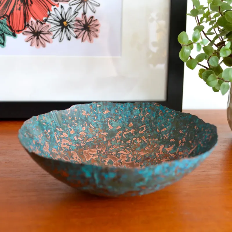 Copper Sawdust Patina Bowl - 16cm