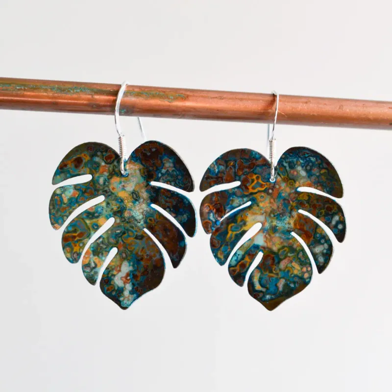 Monstera Drop Earrings