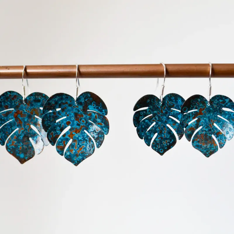 Monstera Drop Earrings
