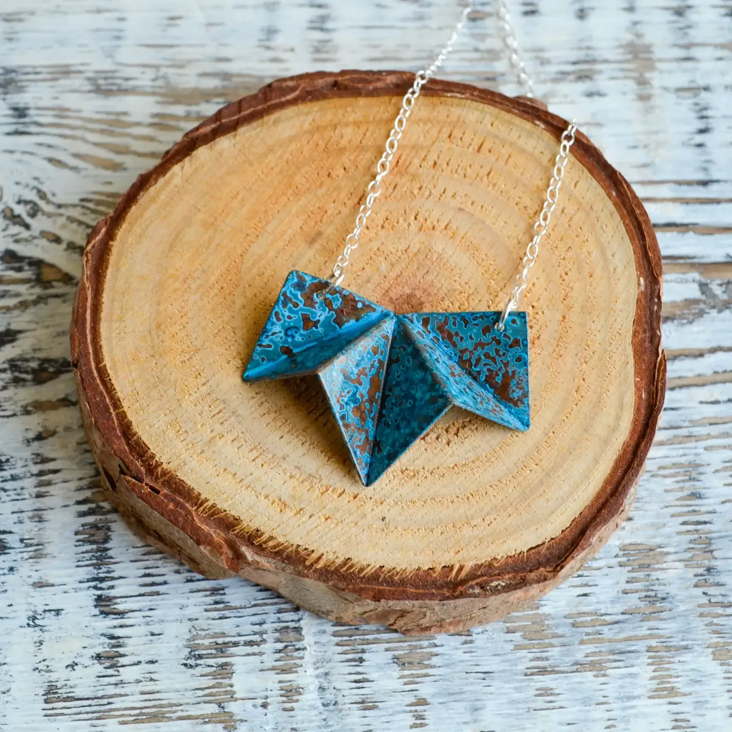 Folded Copper Origami Necklace