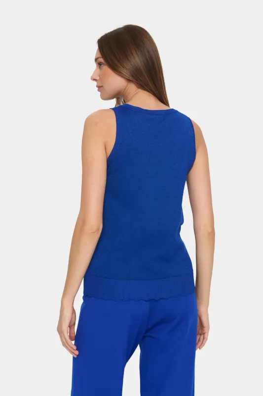 Mila Shimmer Tank Top - Surf Blue