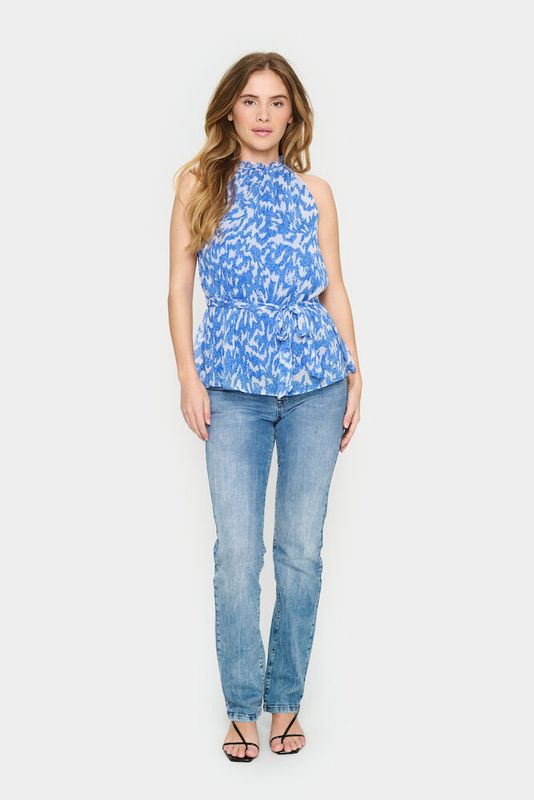 Elfa Blouse - Surf Blue Nature Strokes