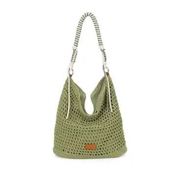 Crochet Hobo Bag - Green