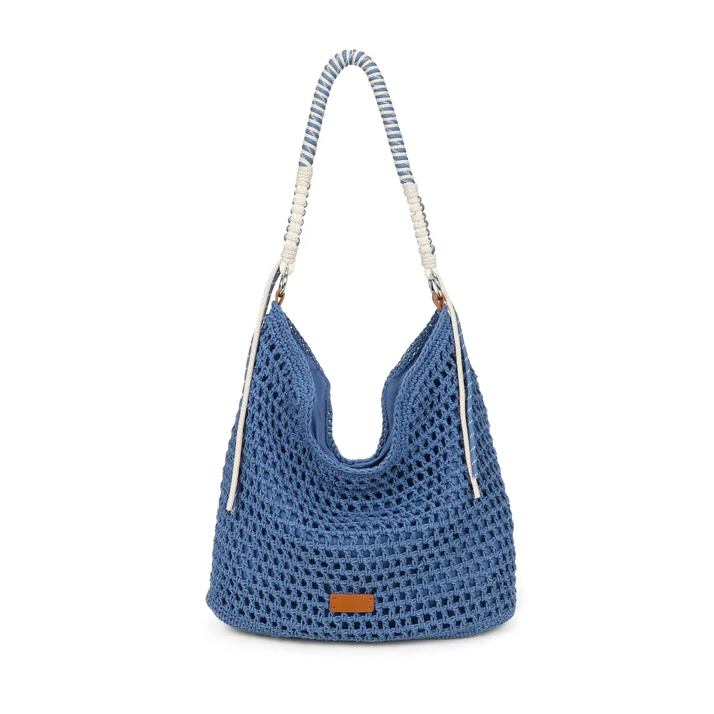 Crochet Hobo Bag - Blue