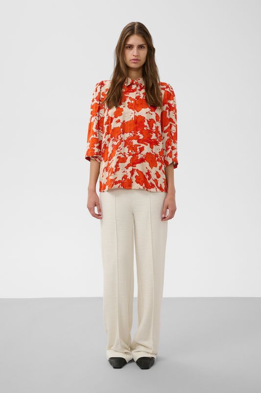 Clero Printed Shirt -Pureed Pumpkin Flower Print
