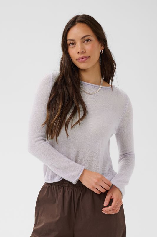 Sabbara Boatneck Pullover - Misty Lilac Melange