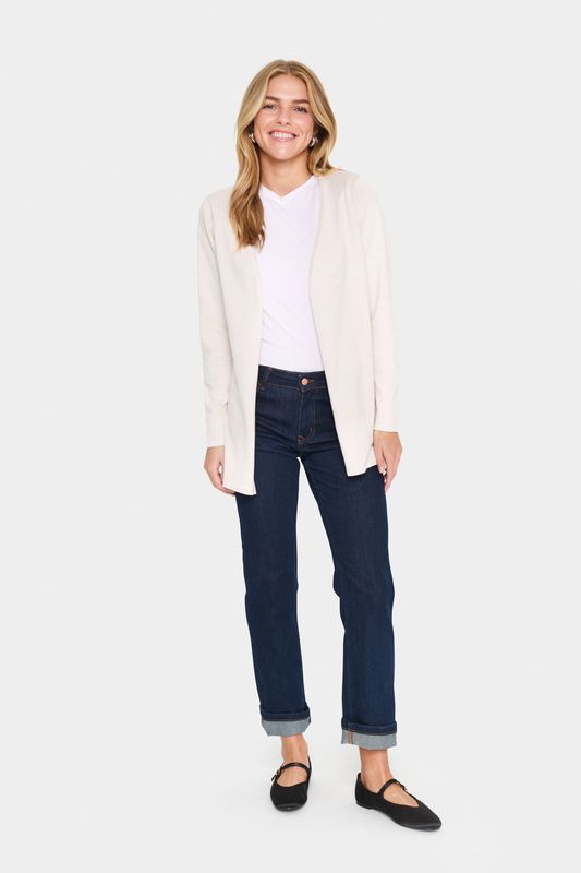 Kila Open Midi Cardigan - Fog Melange