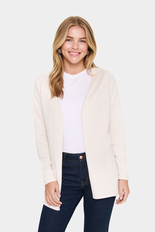 Kila Open Midi Cardigan - Fog Melange