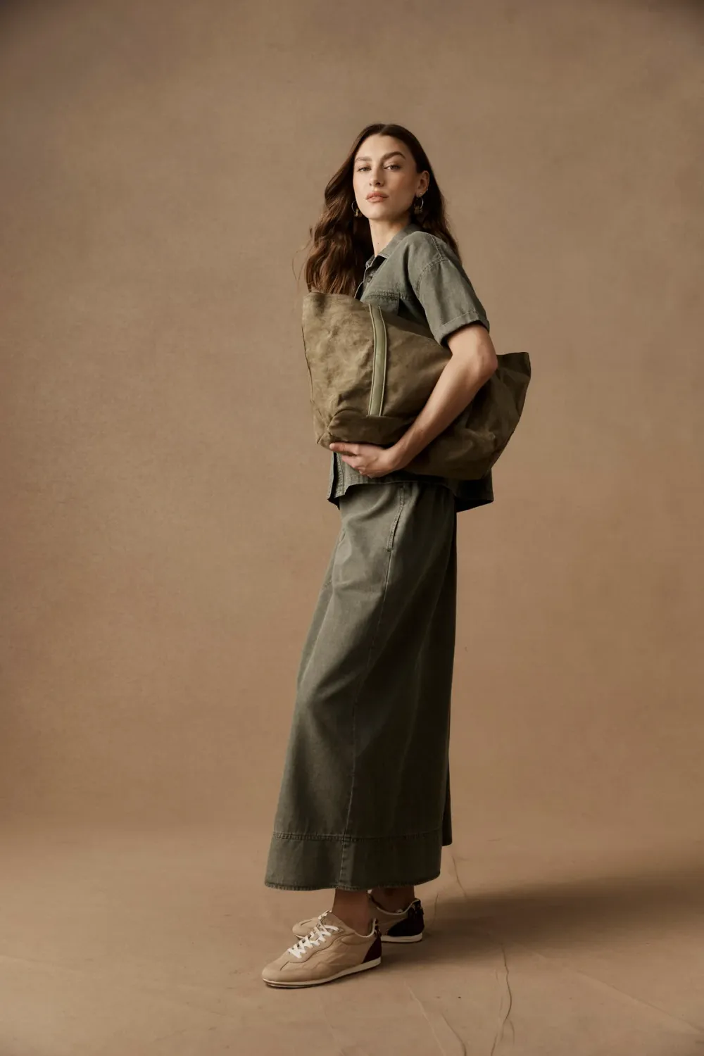 Bodhi Denim Skirt - Olive