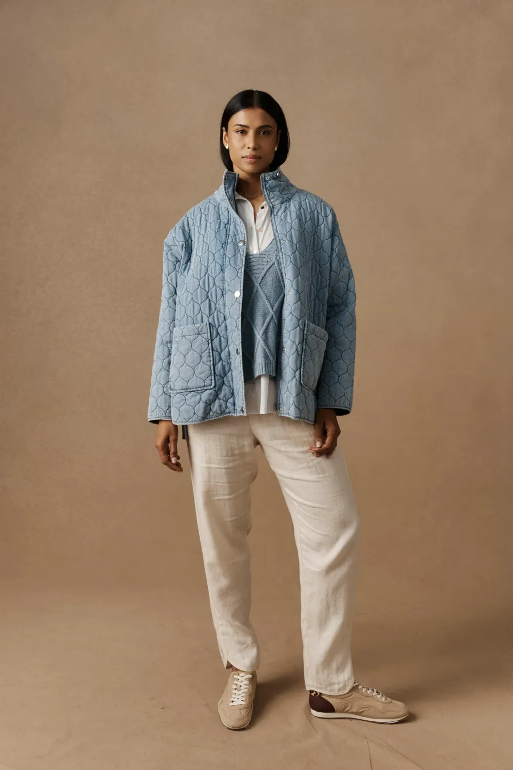 Sansi Quilted Jacket - Denim