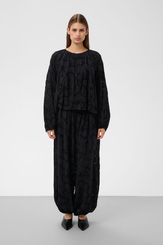 Felina Gathered Blouse - Black