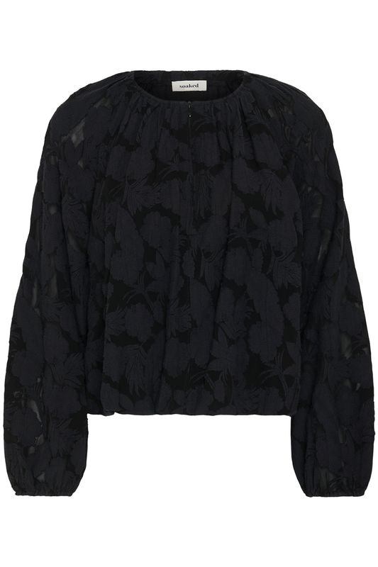 Felina Gathered Blouse - Black