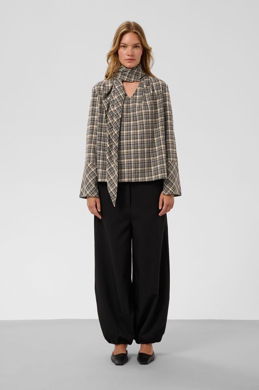 Shiba Blouse - Black &amp; Cream Check