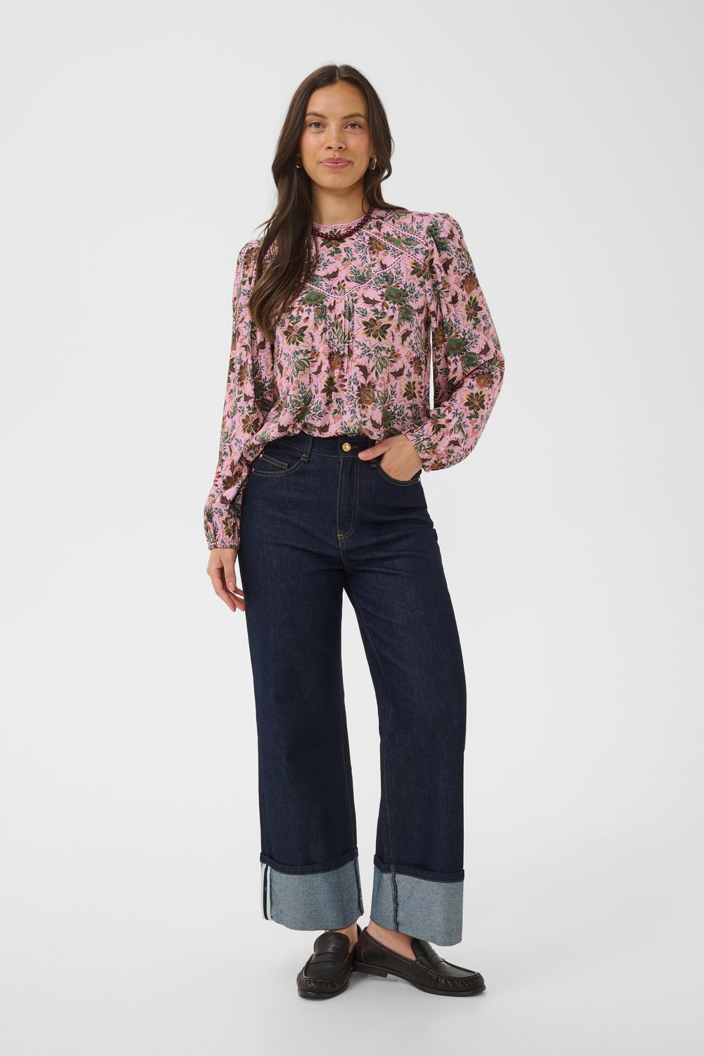 Teodora Blouse - Mauve Mist Lotus Blooms