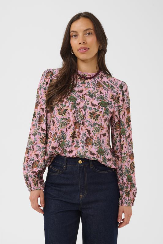Teodora Blouse - Mauve Mist Lotus Blooms