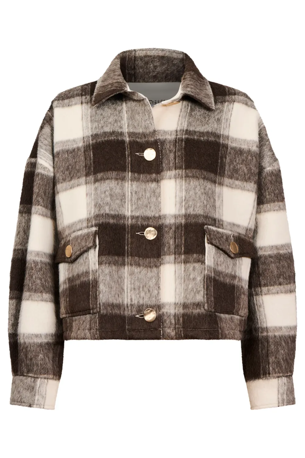Fargo Cropped Jacket - Brown