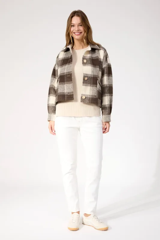 Fargo Cropped Jacket - Brown