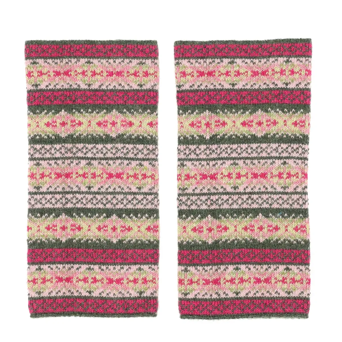 Cashmere Blend Fairisle Wrist Warmers - Briar Rose