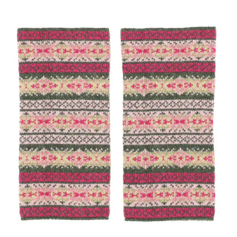 Cashmere Blend Fairisle Wrist Warmers - Briar Rose