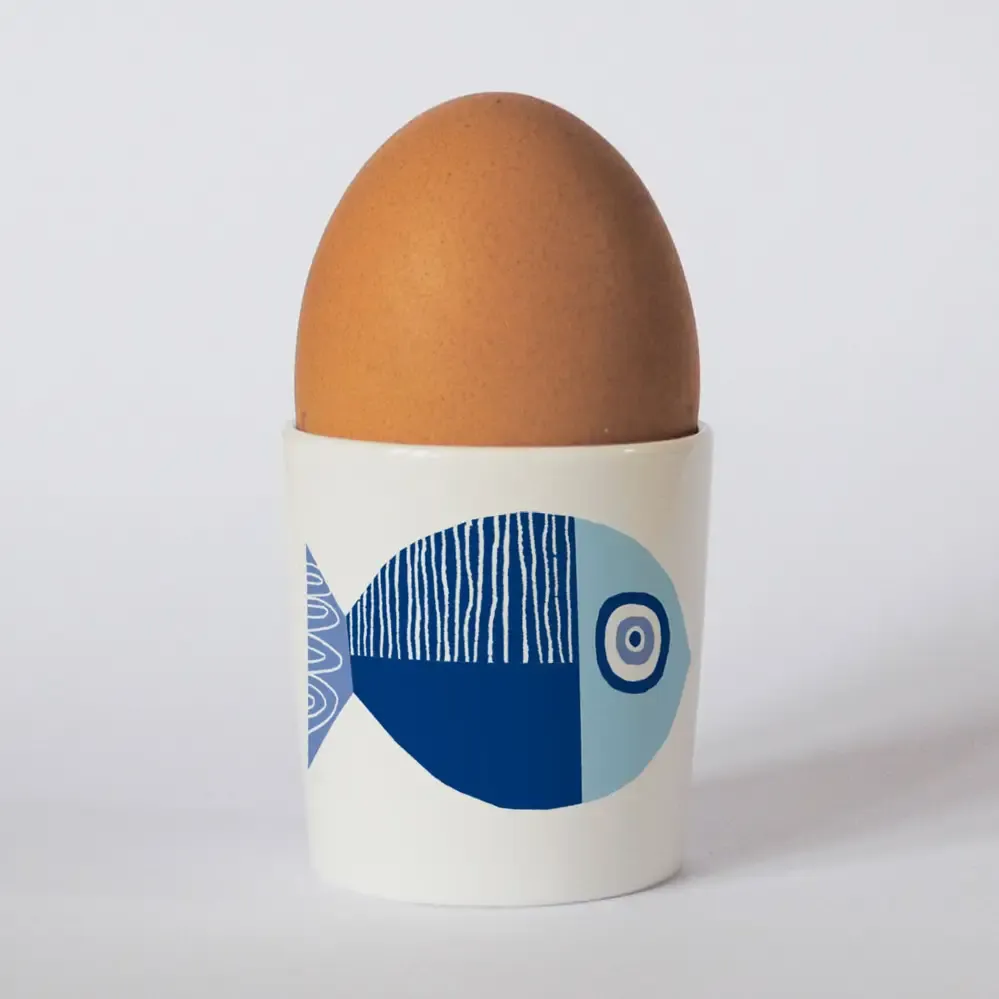 Ocean Wavy Fish Egg Cup