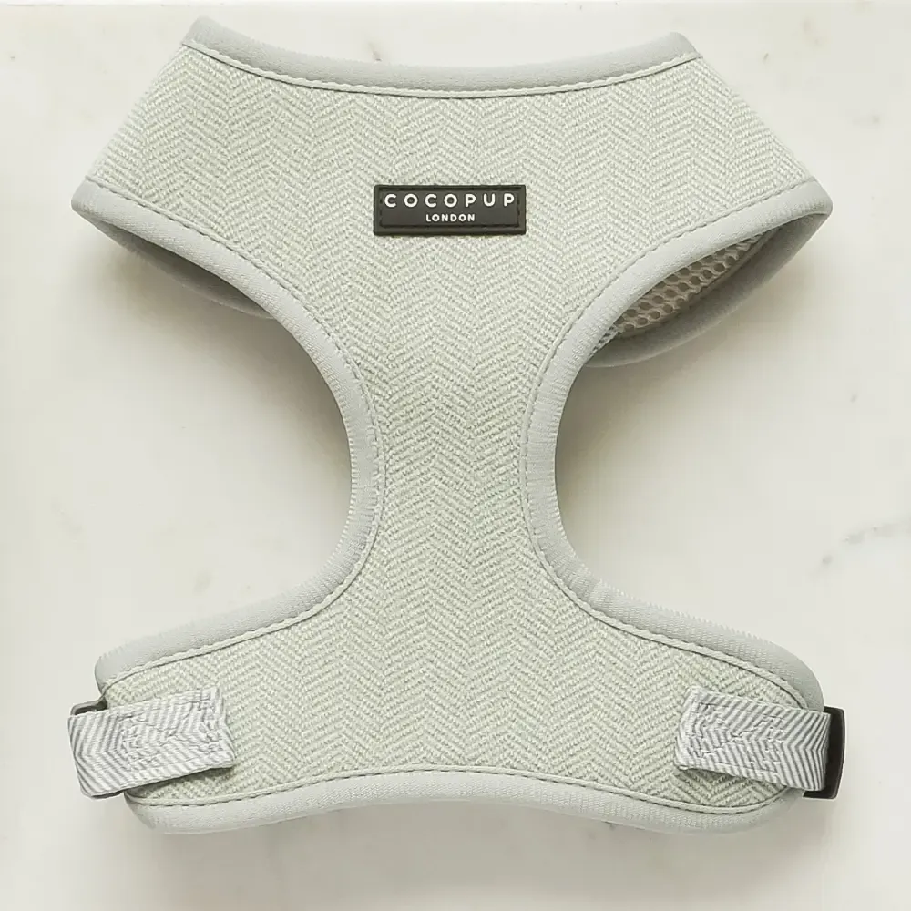 Adjustable Neck Harness - Sage Tweed